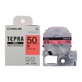 [SC50R] テプラPROテープカートリッジ 50mm カラーラベル(パステル) 赤/黒文字|ラベルライター|文具・オフィス機器
