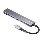 [USB-3TCHC22MS] USB 5Gbps 3ポート スリム ハブ(カードリーダー付き・Type-C接続)|パソコン周辺機器|パソコン・PC周辺機器・PCソフト