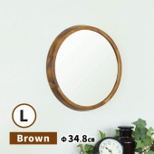 [AC-320-BR] ACOUSTIC WOOD WALL MIRROR L ブラウン 鏡 ミラー 壁掛け 丸型 円形|その他(家具・インテリア)|家具・インテリア