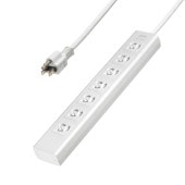 [TAP-F37SH-3R] 電源タップ 7個口 3m 雷ガード マグネット シャッター付 絶縁キャップ付 3Pプラグ 簡易パッケージ|電源関連(OAファニチャー・アクセサリ)|OAファニチャー・アク