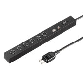 [TAP-SLIM6UC15BK] スリムタップ(AC6個口・A1+C1・PD33W・1.5m・ブラック)|電源関連(OAファニチャー・アクセサリ)|OAファニチャー・アクセサリ