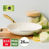 [CC010595-104] �ե饤�ѥ� 26cm ���ȥ��ǥ��� ���꡼��ۥ磻�� IH���������б� PFAS�ե꡼ �ե����Ի��� ����ߥå������ƥ��� GREENPAN��