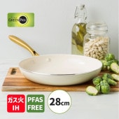 [CC010596-104] �ե饤�ѥ� 28cm ���ȥ��ǥ��� ���꡼��ۥ磻�� IH���������б� PFAS�ե꡼ �ե����Ի��� ����ߥå������ƥ��� GREENPAN��