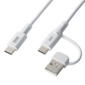 [KU-CCP60ACC10W] USB2.0Type-C�����֥�(CtoA�Ѵ������ץ��դ���PD60W��1m���ۥ磻��)