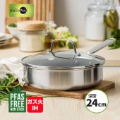 [CC010632-104] �����ե饤�ѥ� 24cm ���饹���դ� APEX IH���������б� PFAS�ե꡼ �ե����Ի��� GREENPAN �������б� Ĵ������