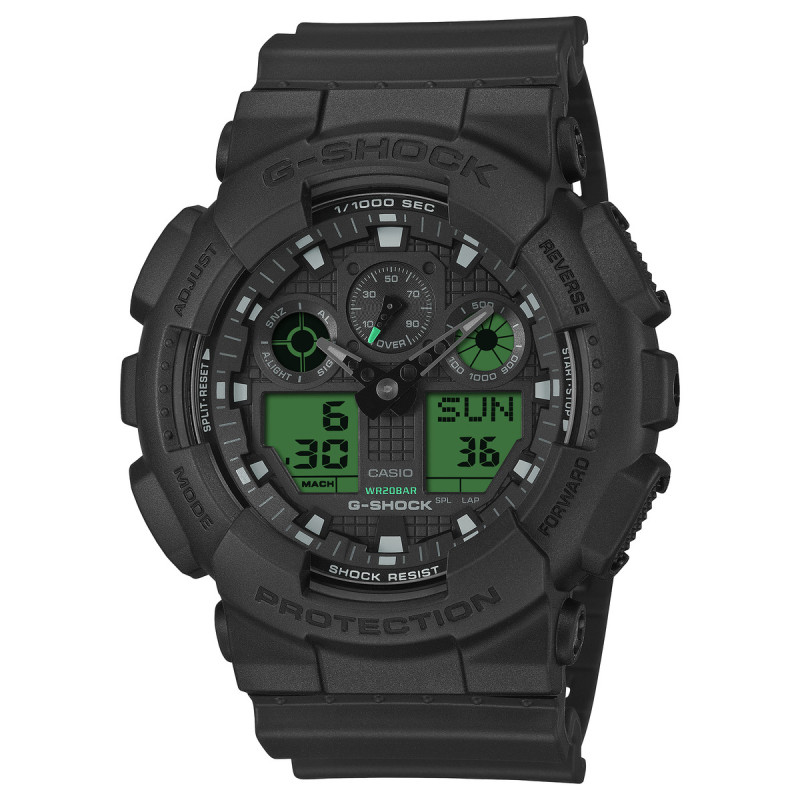 [GA-100BEG-1AJF] G-SHOCK BLACK AND ELECTRO GREEN��