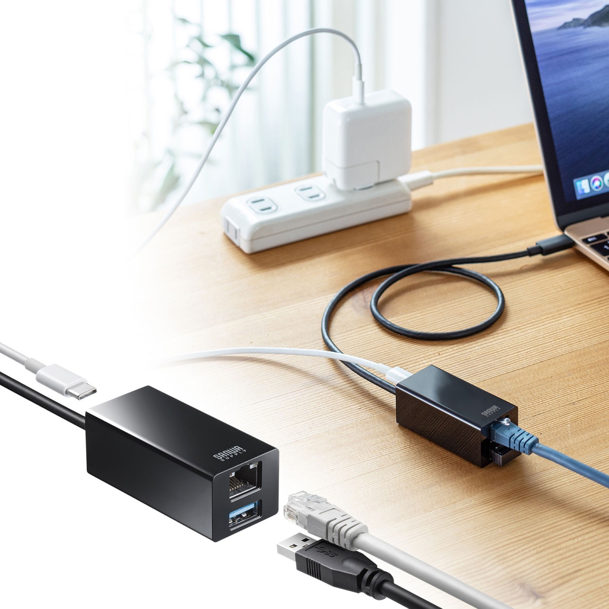[USB-3TCH33BK] USB Type-C�ϥ��դ� �����ӥå�LAN�����ץ�