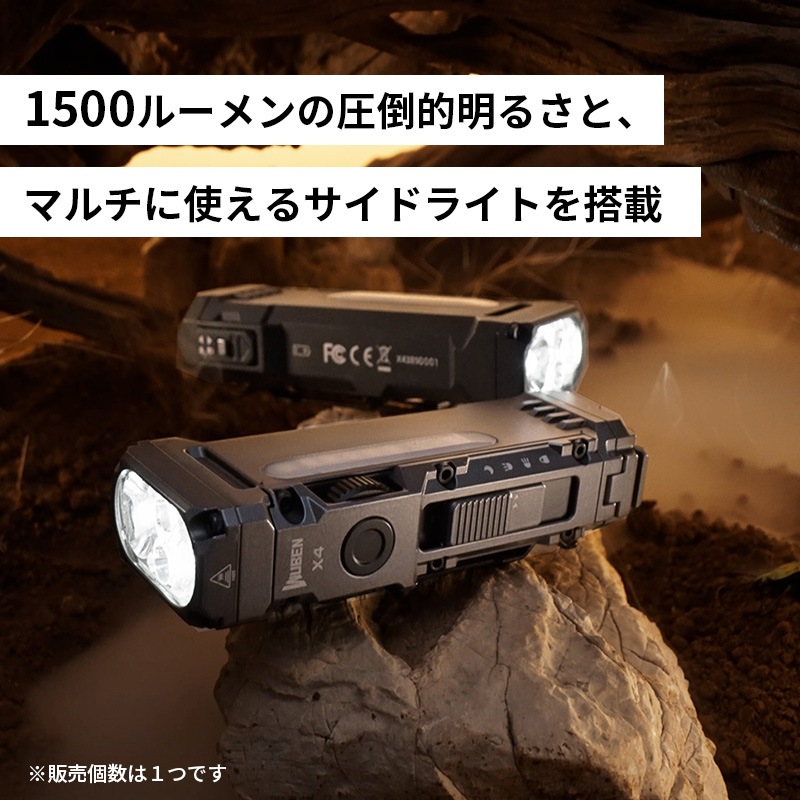 [X4-BK] LED�饤�� ���ż� ���� ���뤤 ���� �֥�å� 1500�롼���  �ϥ�ǥ��饤�� �ߥ� �ޥ��ͥå��� RGB�⡼��7���� Type-C��®���� ��ñ��� �����̥Хåƥ꡼ �ɿ��ɿ� IP68�����