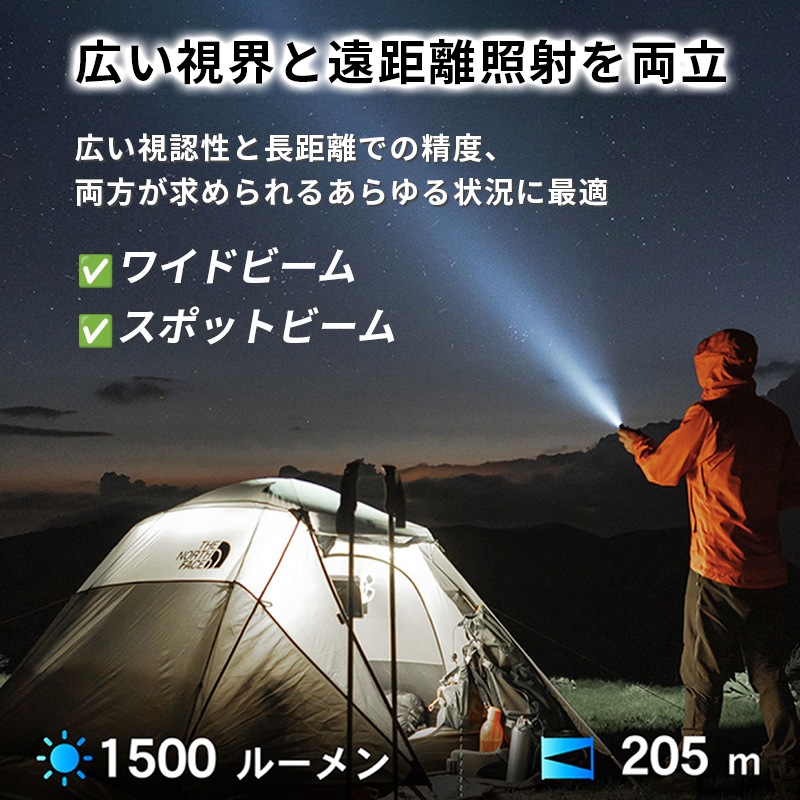 [X4-BK] LED�饤�� ���ż� ���� ���뤤 ���� �֥�å� 1500�롼���  �ϥ�ǥ��饤�� �ߥ� �ޥ��ͥå��� RGB�⡼��7���� Type-C��®���� ��ñ��� �����̥Хåƥ꡼ �ɿ��ɿ� IP68�����