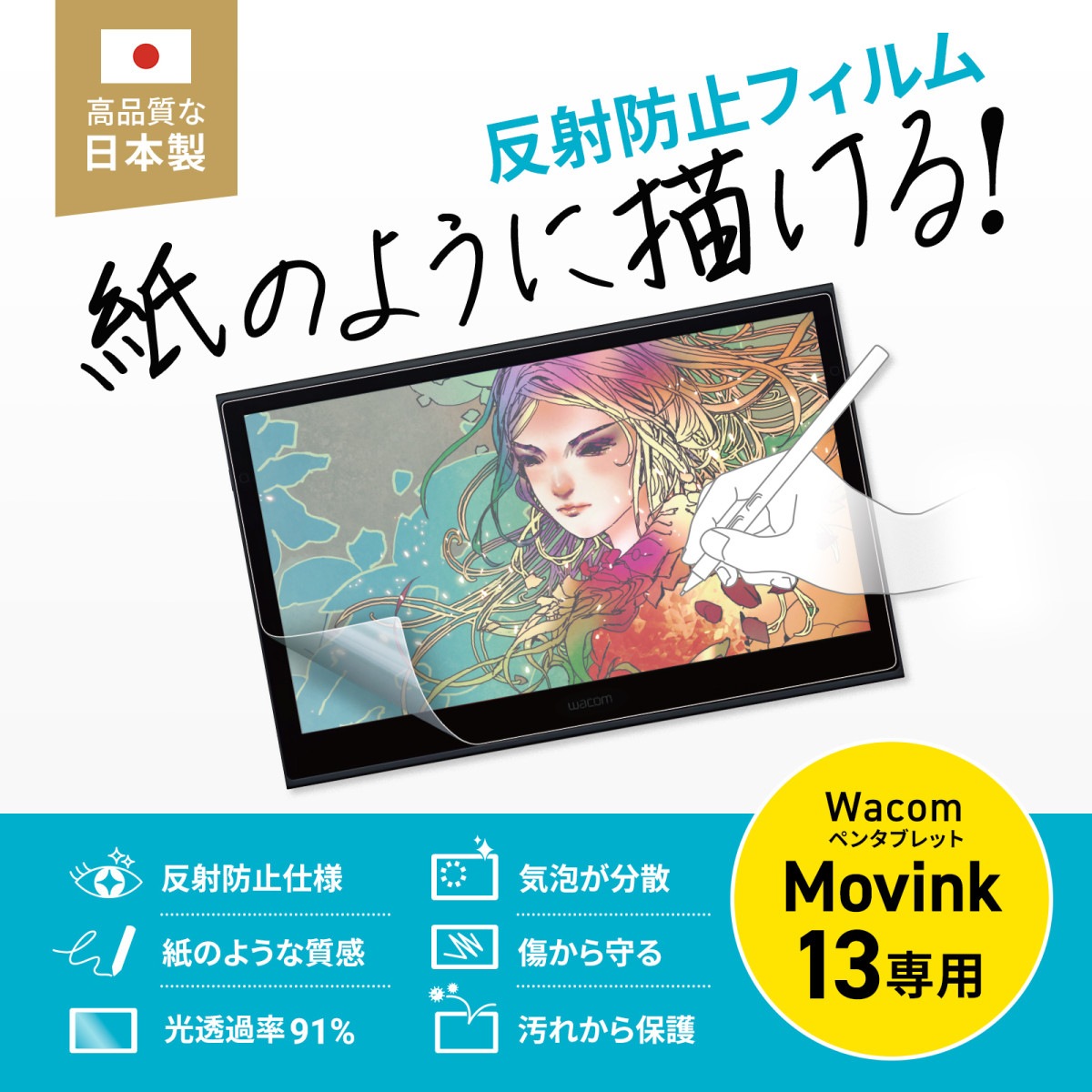 [LCD-WM13P] Wacom �ڥ󥿥֥�å� Movink 13�б���Τ褦��ȿ���ɻߥե����