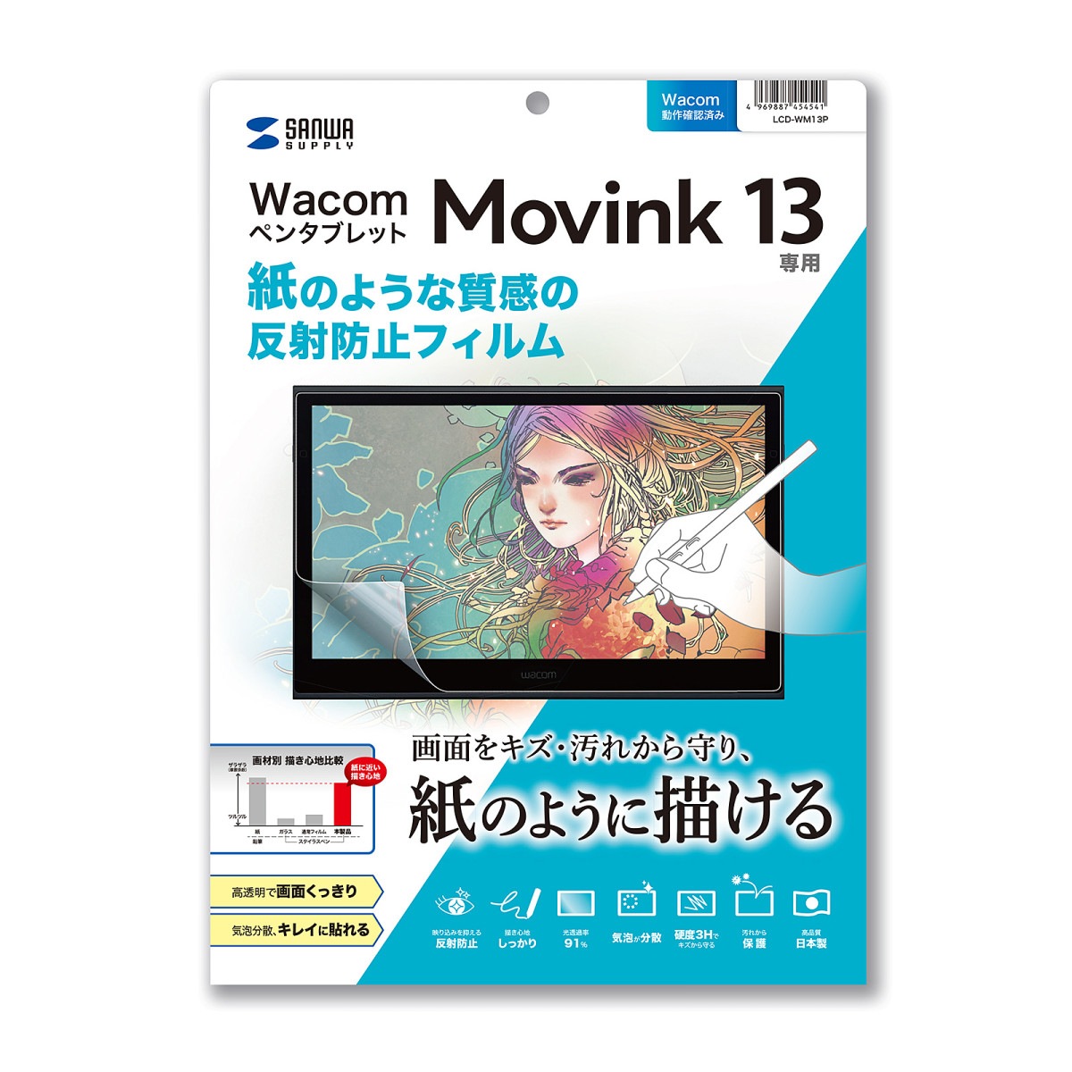 [LCD-WM13P] Wacom �ڥ󥿥֥�å� Movink 13�б���Τ褦��ȿ���ɻߥե����