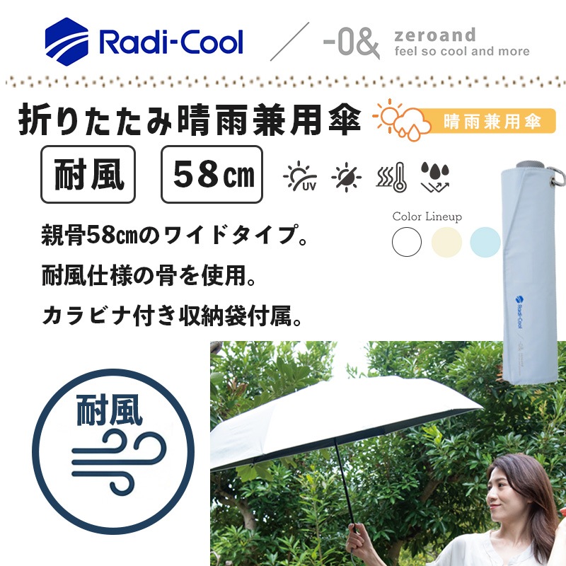 [52384] 3�� �ޤꤿ���߻� ��Ǯ Ǯ������ -0& ��ǥ������� �磻�� 58cm ���� �ۥ磻�� �� �������� Radi-Cool UV���å� �׸� Mini 3���� LDB-RDC-58PM-WH ���� ������