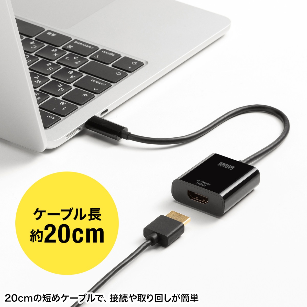 [AD-ALCHDR04TK] USB Type C-HDMI�Ѵ������ץ�(4K/60Hz/HDR���ʰץѥå�������)