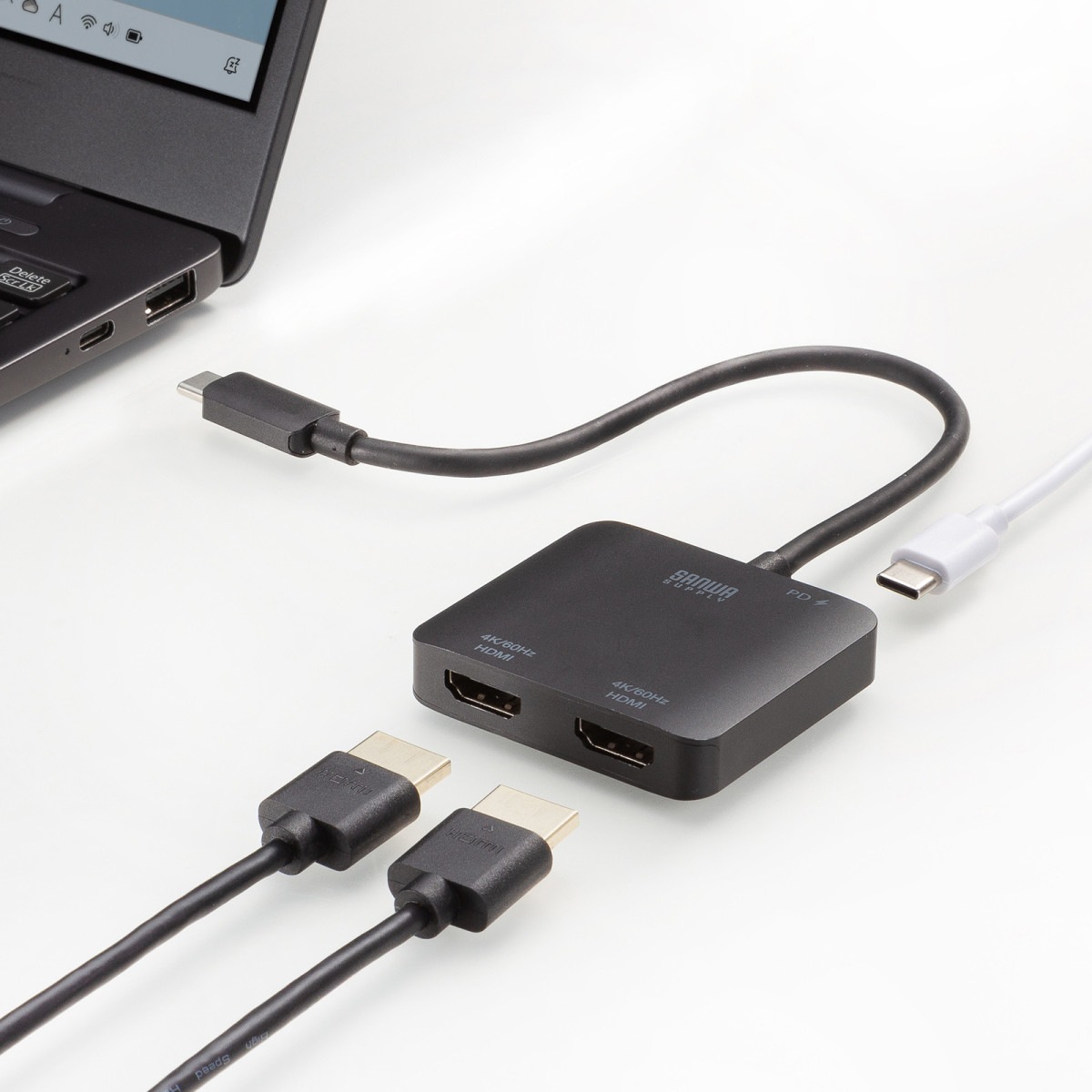 [AD-ALCMST2HDPD] USB Type C-HDMI�Ѵ������ץ�(2�ݡ���/4K/PD�б�)