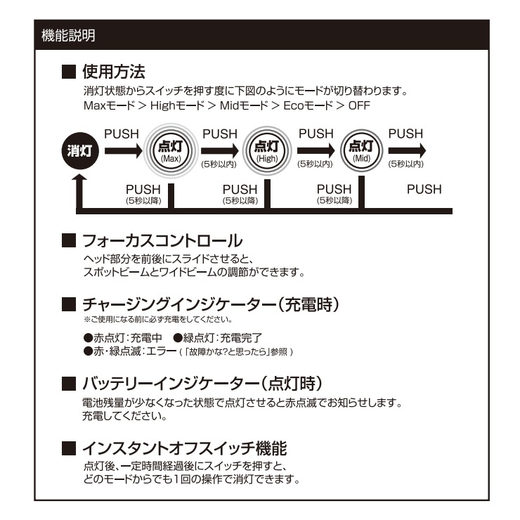 [RX-286R] REXEED���꡼�� ���ż��ϥ�ǥ��饤�� 600lm��