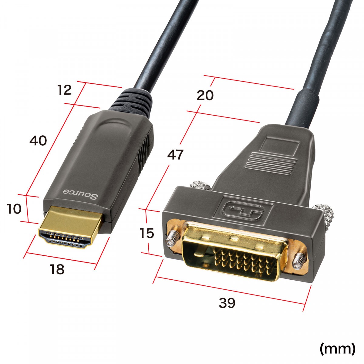 [KM-HD21-FB100] HDMI-DVI AOC(���ե�����)�����֥�(10m)