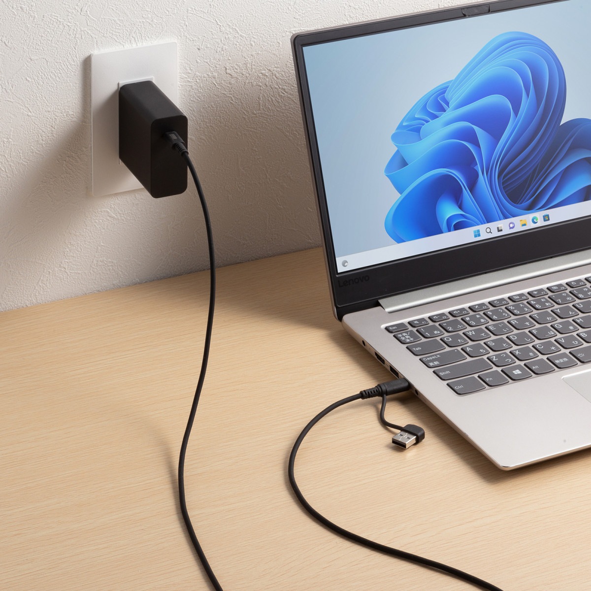 [KU-CCP60ACC10BK] USB2.0Type-C�����֥�(CtoA�Ѵ������ץ��դ���PD60W��1m���֥�å�)