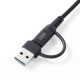 [KU-CCP60ACC10BK] USB2.0Type-C�����֥�(CtoA�Ѵ������ץ��դ���PD60W��1m���֥�å�)