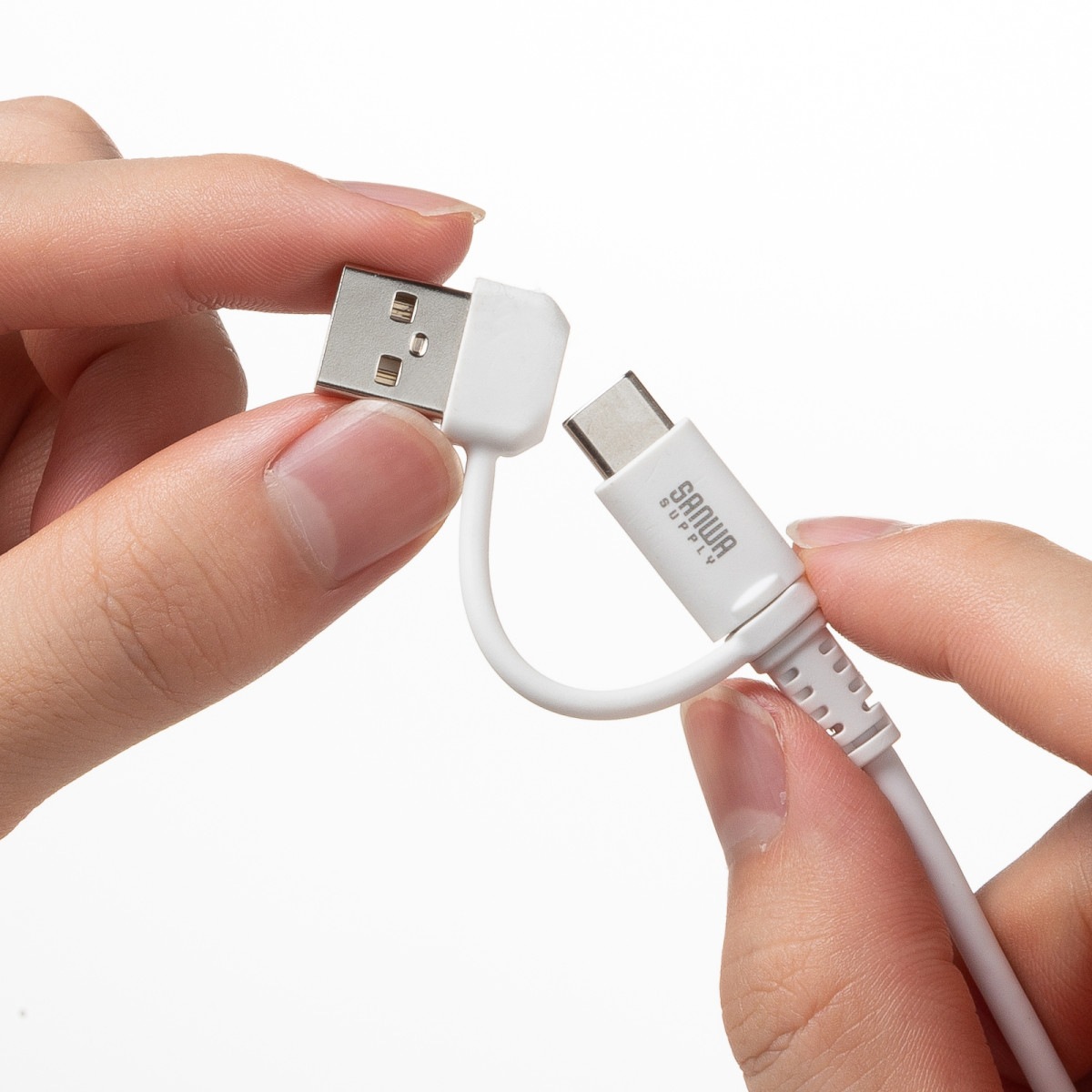 [KU-CCP60ACC10W] USB2.0Type-C�����֥�(CtoA�Ѵ������ץ��դ���PD60W��1m���ۥ磻��)