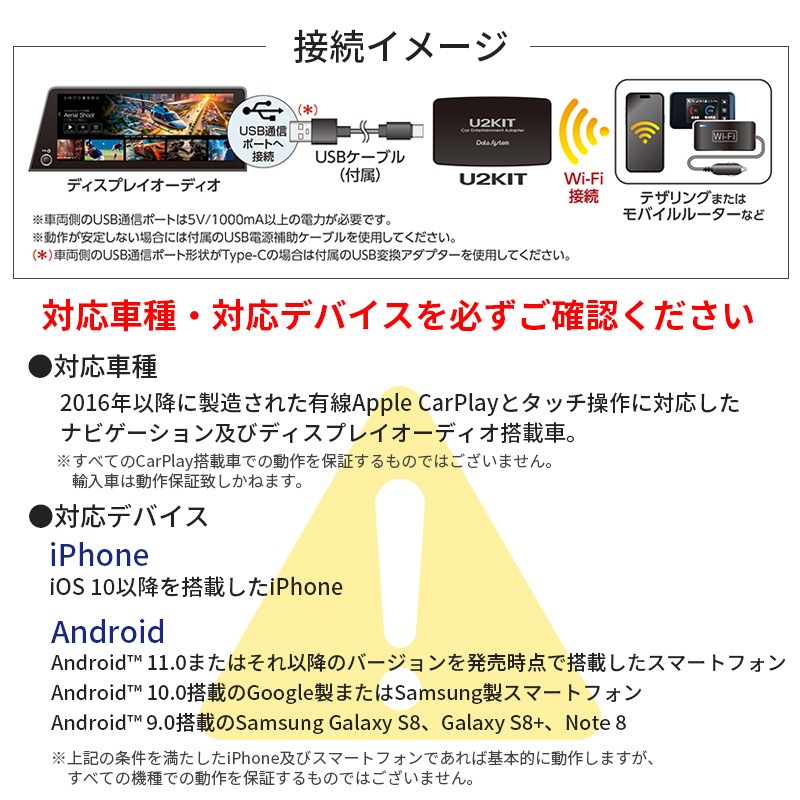 [CEA950] U2-KIT �������󥿡��ƥ����ȥ����ץ��� CEA950 AIBOX Apple CarPlay/Android Auto �������YouTube��Netflix�ʤɤ��İ �ǡ��������ƥ��