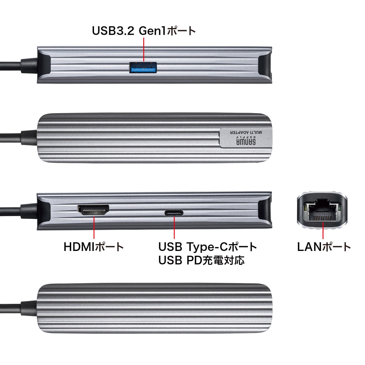 [USB-3TCHLP7S-1] USBType-C�ޥ���Ѵ������ץ�(HDMI+LAN��)