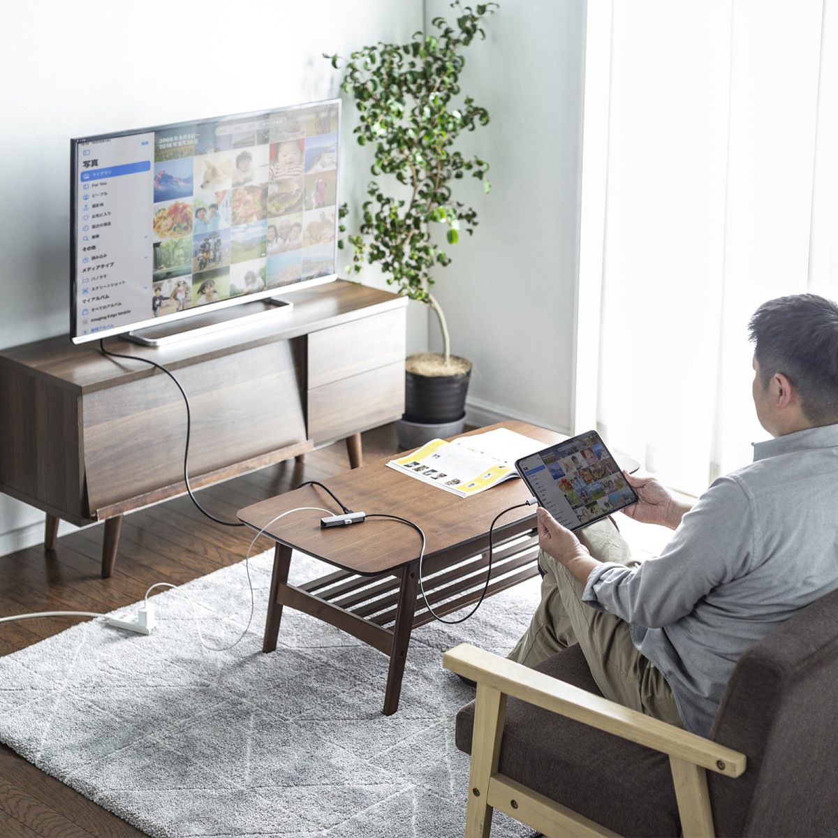 [USB-3TCHLP7S-1] USBType-C�ޥ���Ѵ������ץ�(HDMI+LAN��)