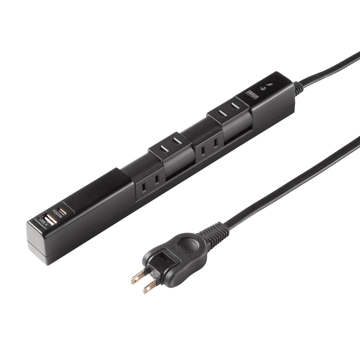 [TAP-B113UC-2BK] ��ž���å�(AC4�ĸ�+Type-C+USB-A��PD20W���֥�å�)