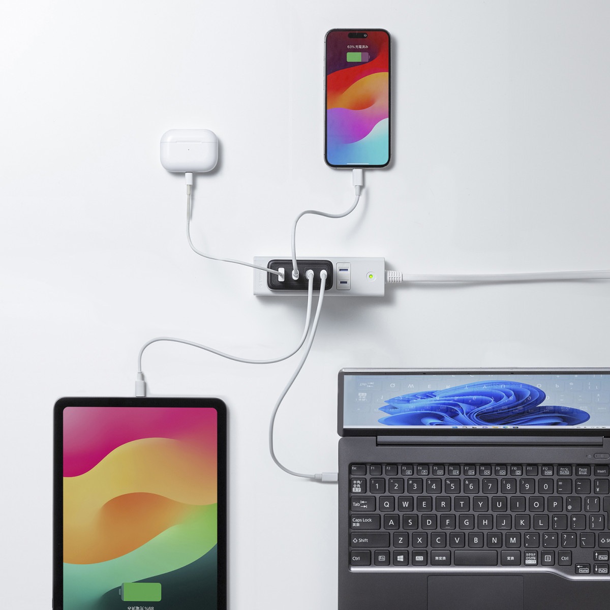 [ACA-PD104BK] USB-C���Ŵ� PD�б� 100W (USB-C��3+USB-A��1)