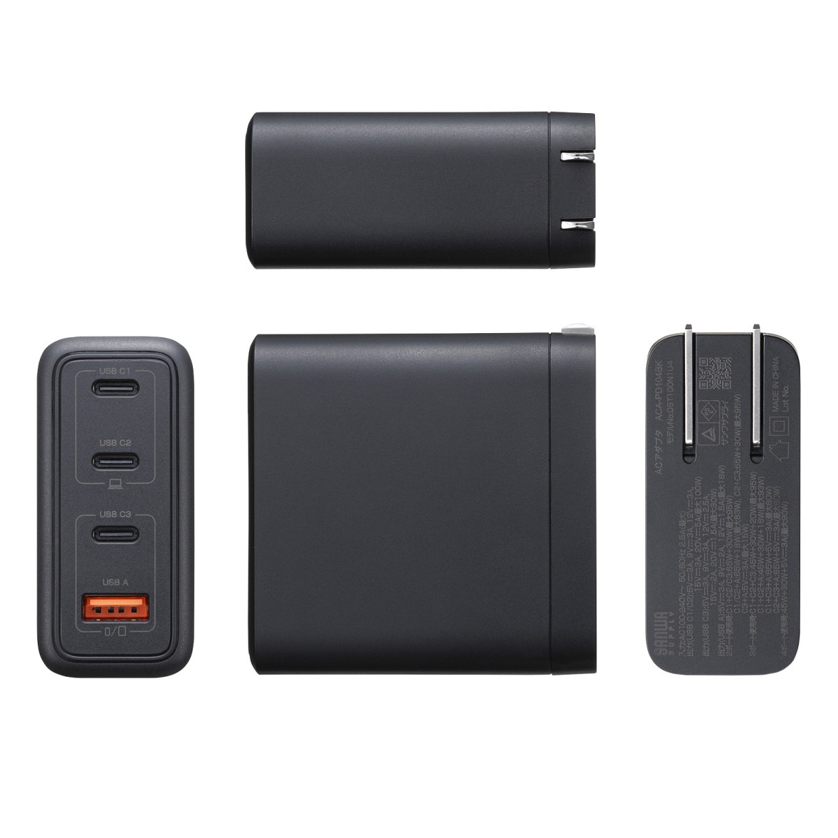 [ACA-PD104BK] USB-C���Ŵ� PD�б� 100W (USB-C��3+USB-A��1)