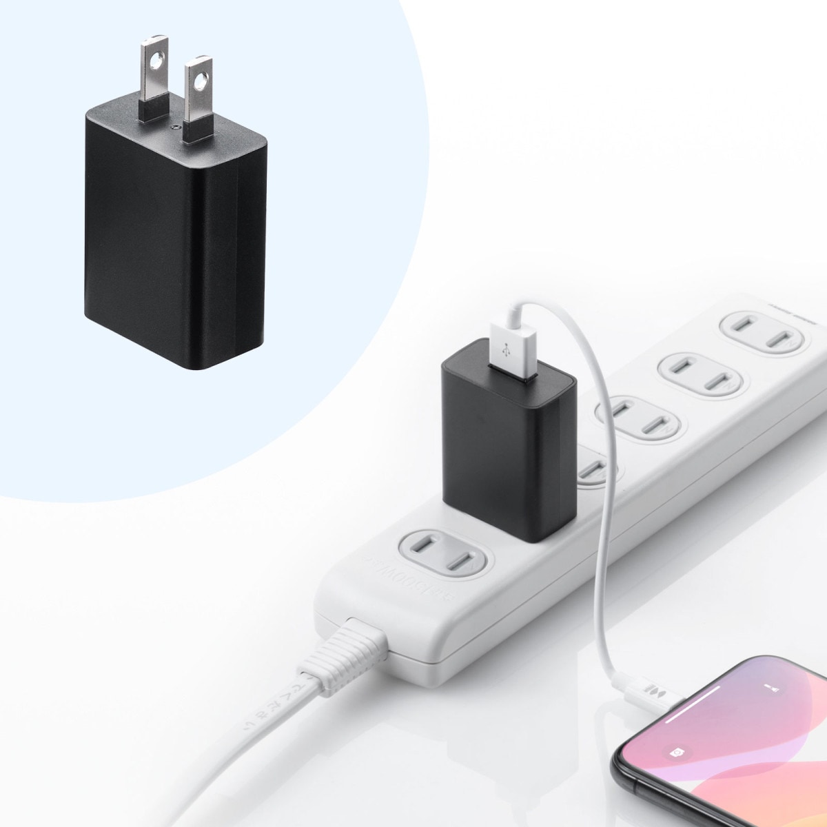 [ACA-IP86BK] USB���Ŵ�(1A���֥�å�)