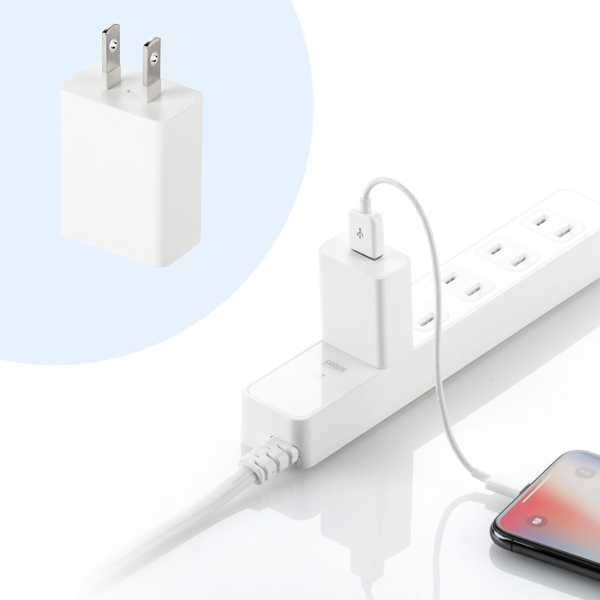 [ACA-IP86W] USB���Ŵ�(1A���ۥ磻��)