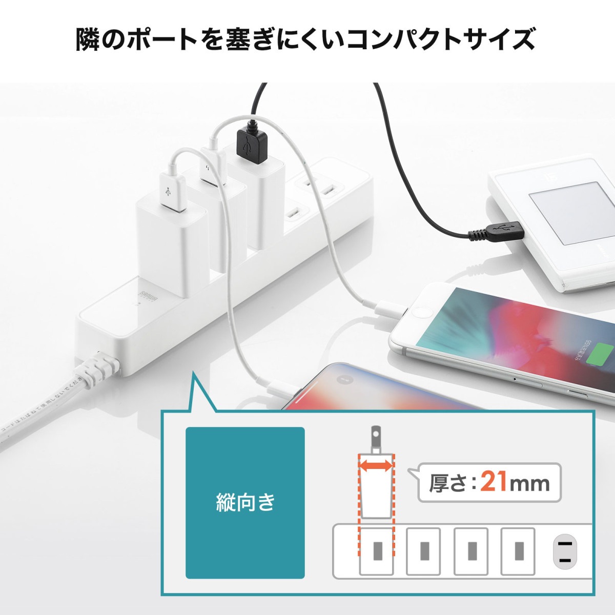 [ACA-IP86W] USB���Ŵ�(1A���ۥ磻��)