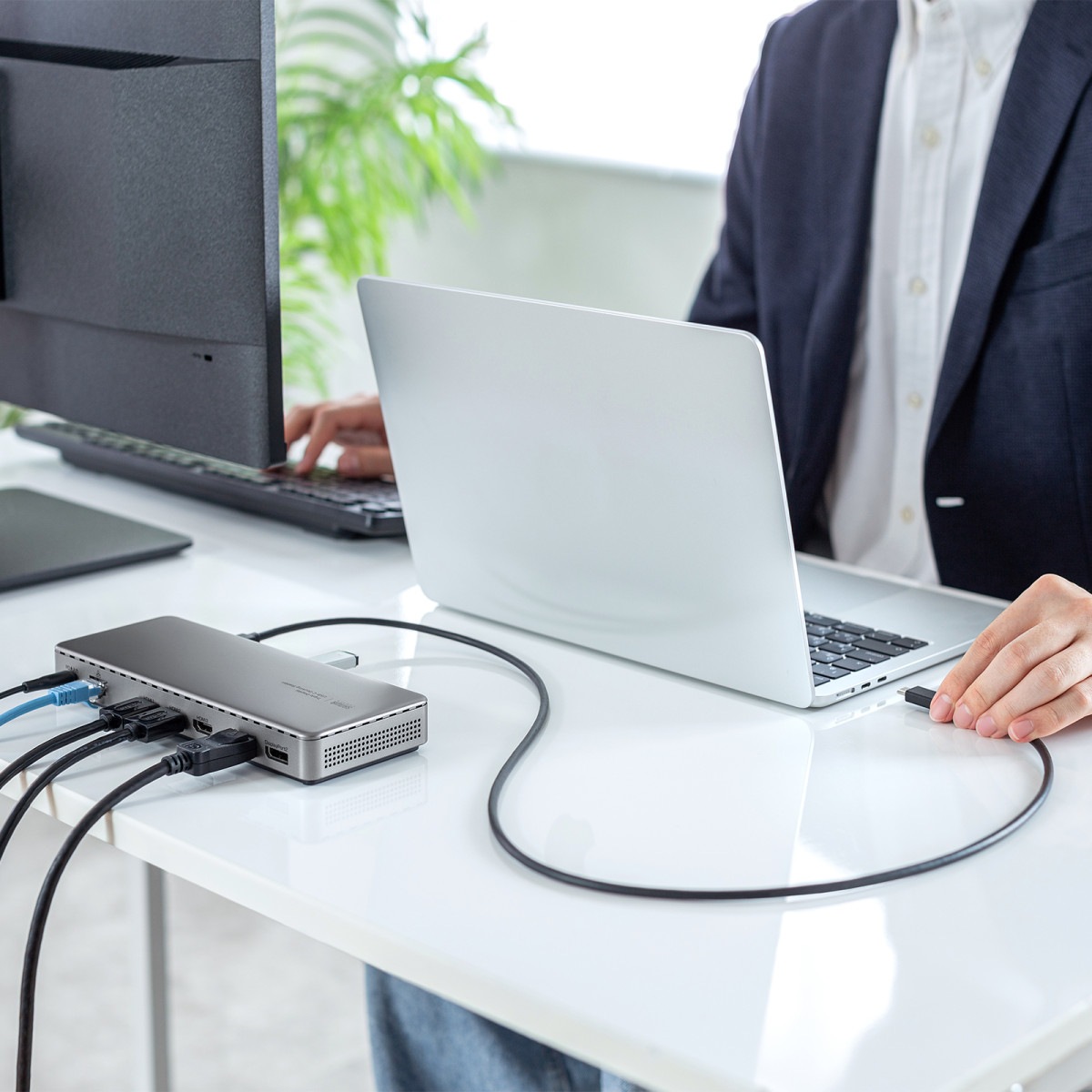 [USB-CVDK20] �ɥå��󥰥��ơ������(HDMI/DisplayPort��4K��3���̽����б�)