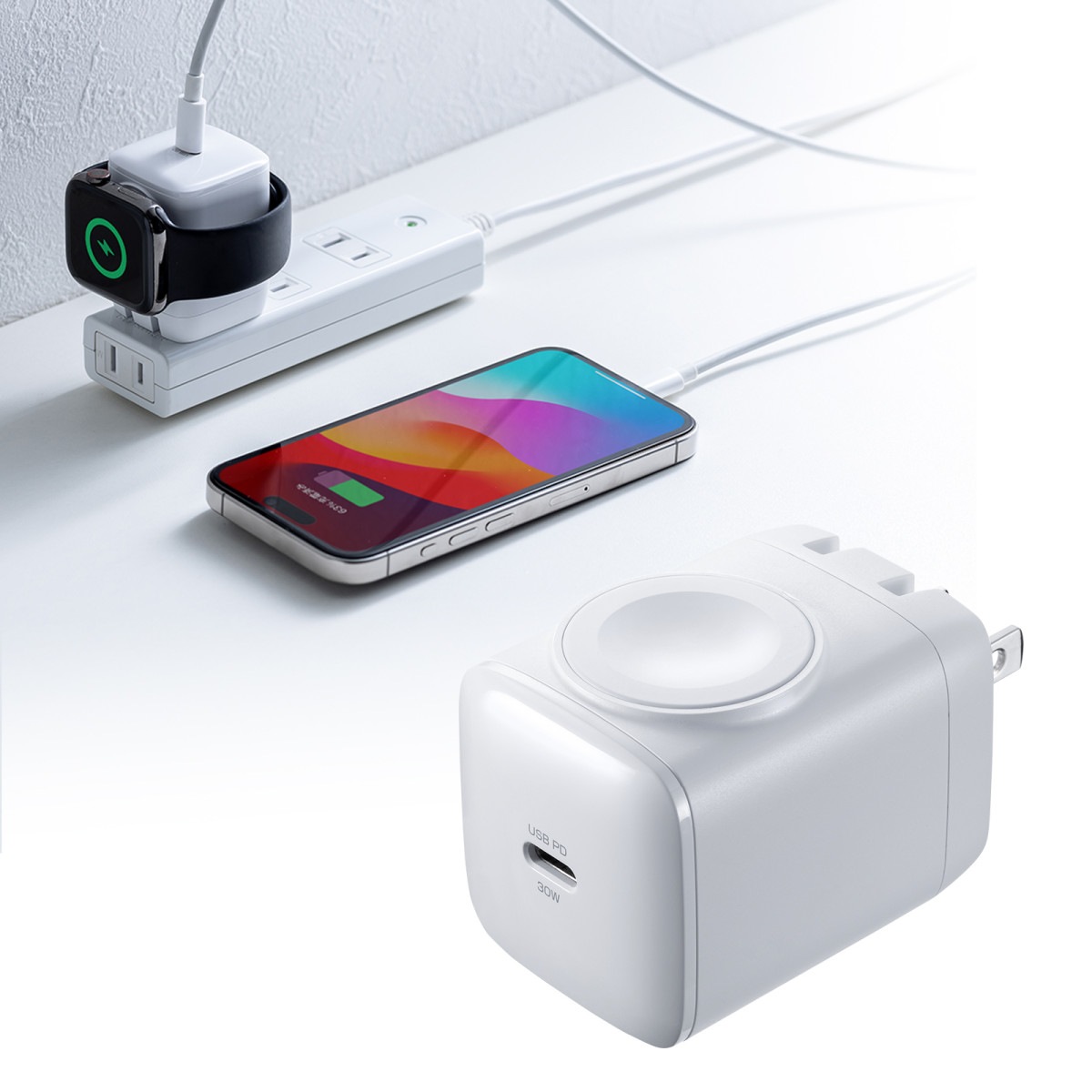 [ACA-PD101] USB PD�б�AC���Ŵ�(PD30W��Apple Watch����)