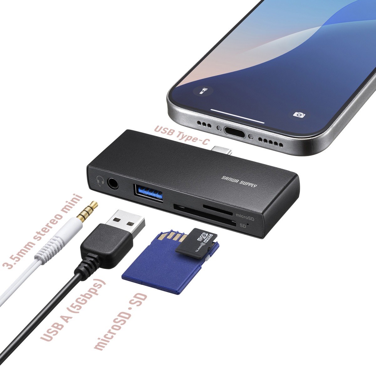 [ADR-5TCSD2BK] USB 5Gbps Type-C �����ɥ꡼����(USB 1�ݡ������)