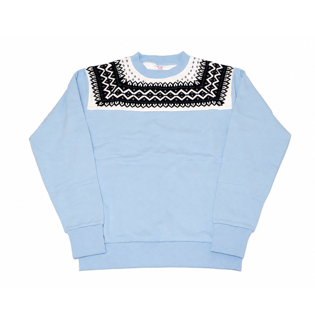 【新品・未開封】テンダーロイン 雪柄スウェット Lサイズ（水色） TENDERLOIN NORDIC SWEATSHIRTS SAX | SWEATSHIRT/SWEATER