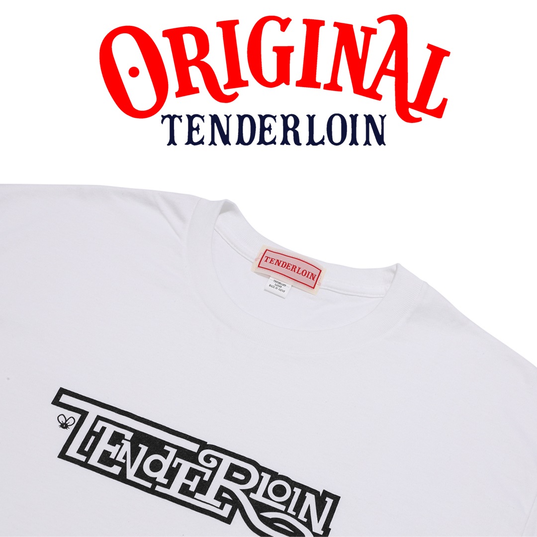TENDERLOIN Bee LOGO T-SHIRTS 6.0oz PREMIUM COTTON 100% WHITE | T