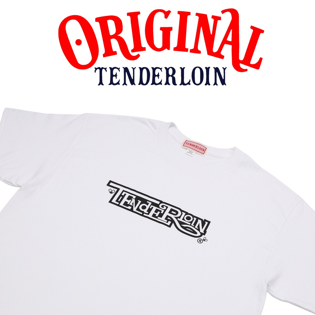TENDERLOIN Bee LOGO T-SHIRTS 6.0oz PREMIUM COTTON 100% WHITE | T