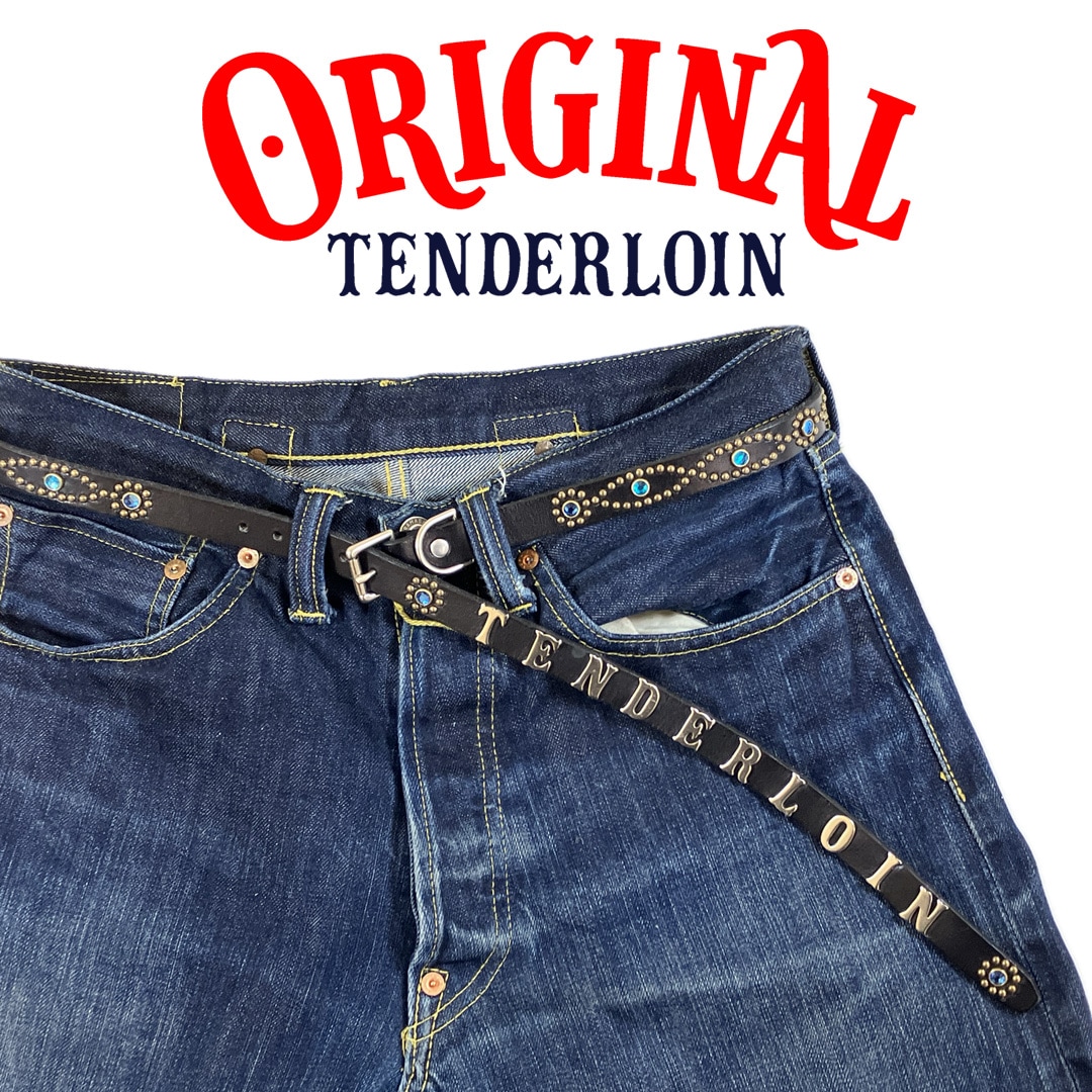 TENDERLOIN Super Narrow STUDS BELT BLACK BLUE STONE | OTHER