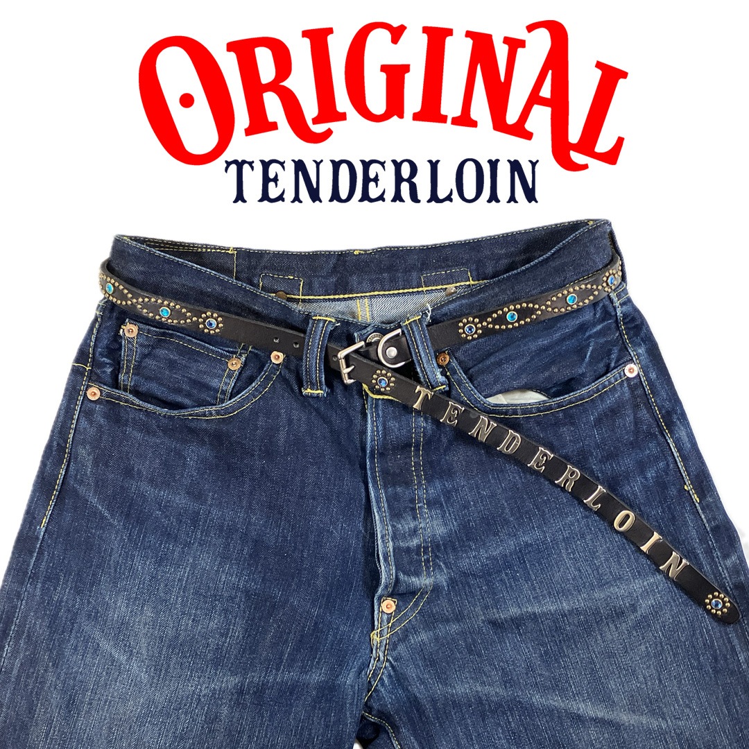TENDERLOIN Super Narrow STUDS BELT BLACK BLUE STONE | OTHER