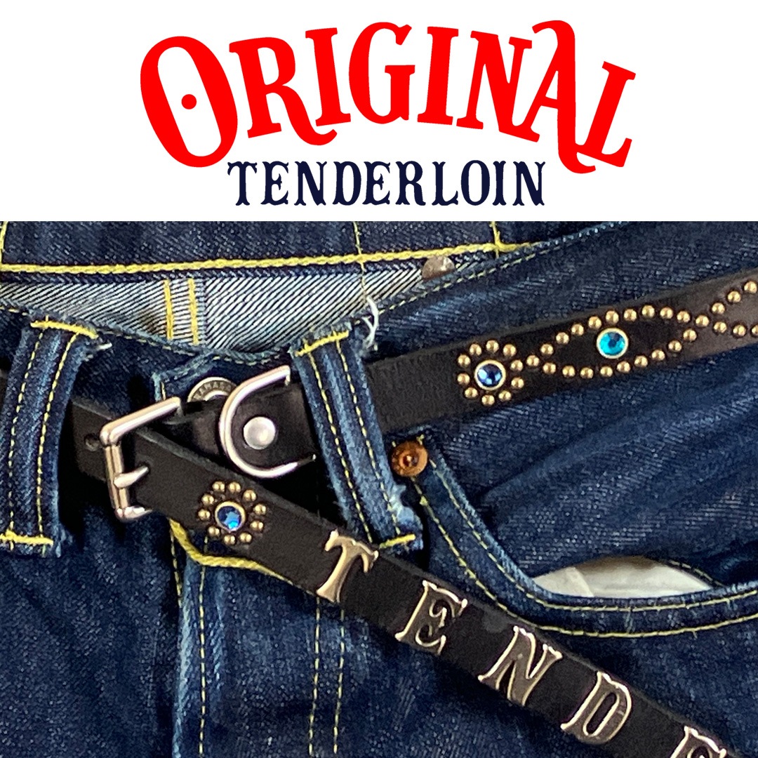 TENDERLOIN Super Narrow STUDS BELT BLACK BLUE STONE | OTHER