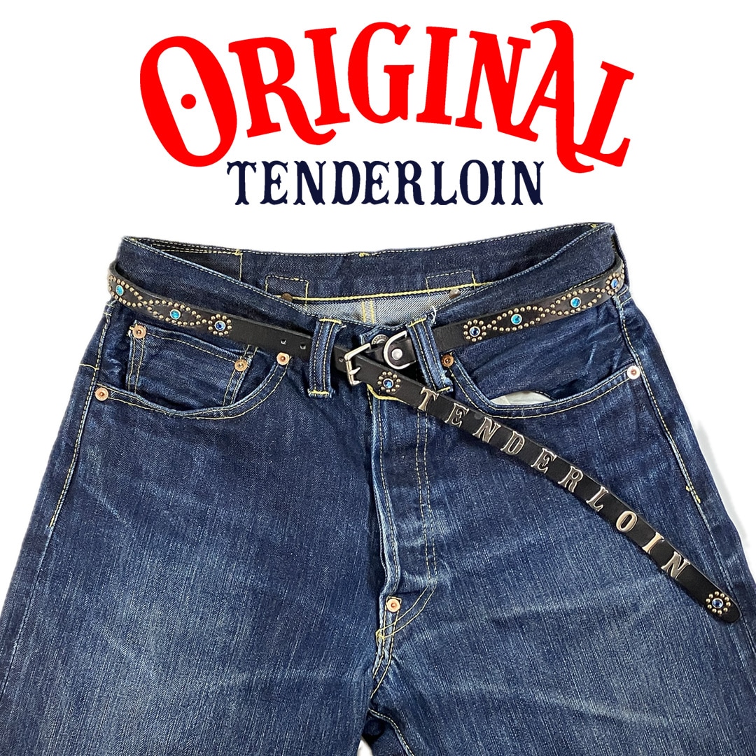 TENDERLOIN Super Narrow STUDS BELT BLACK BLUE STONE | OTHER
