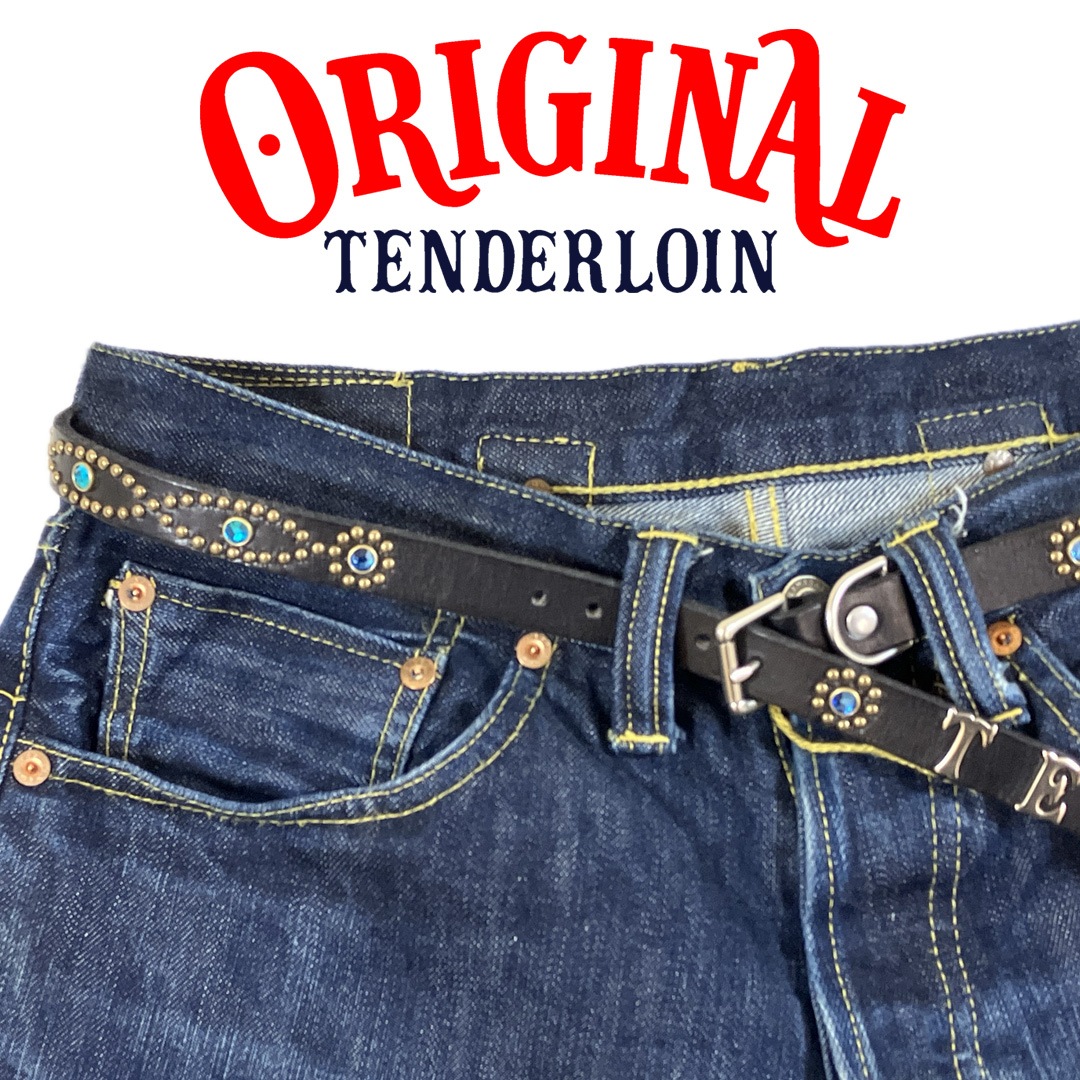 TENDERLOIN Super Narrow STUDS BELT BLACK BLUE STONE | OTHER