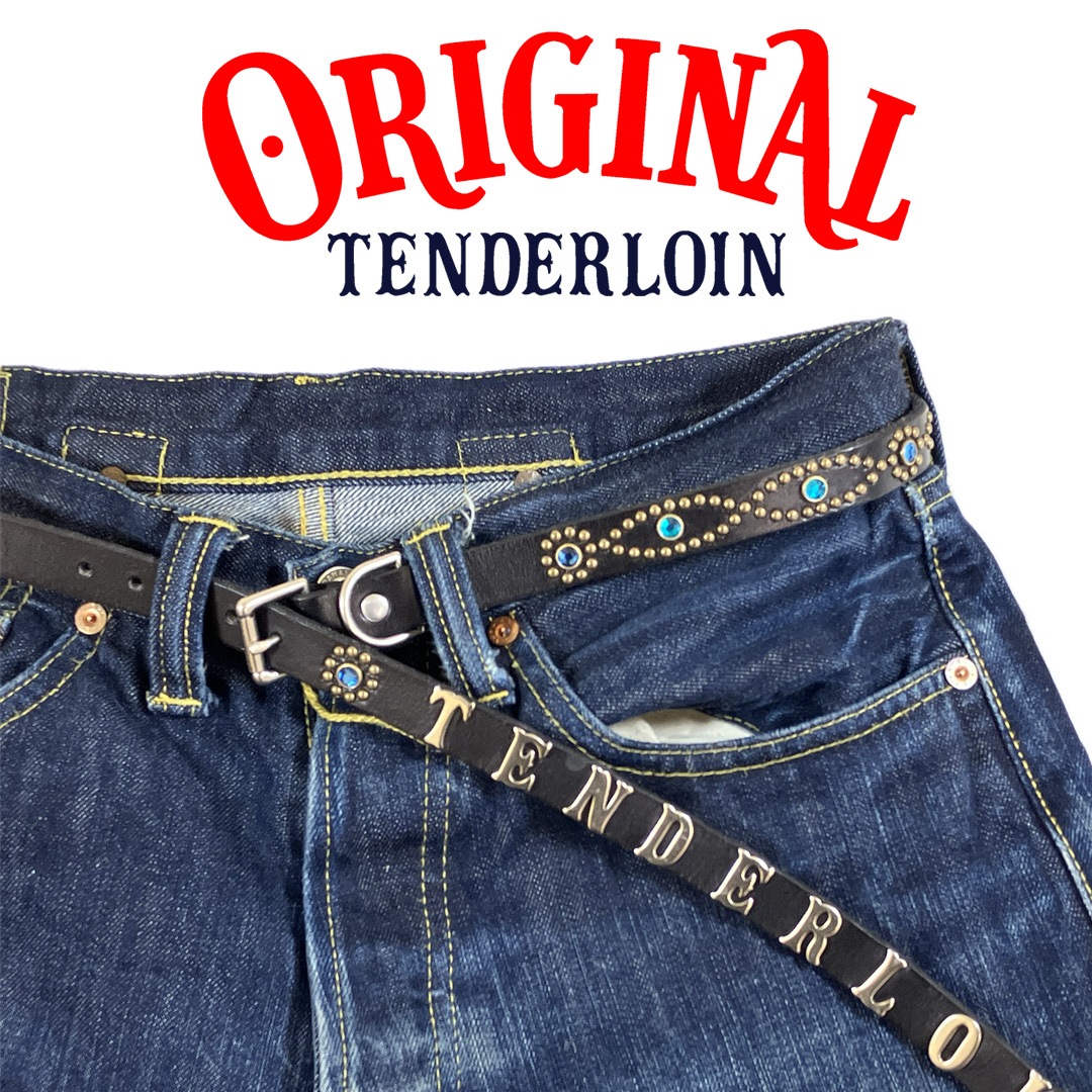 TENDERLOIN Super Narrow STUDS BELT BLACK BLUE STONE | OTHER
