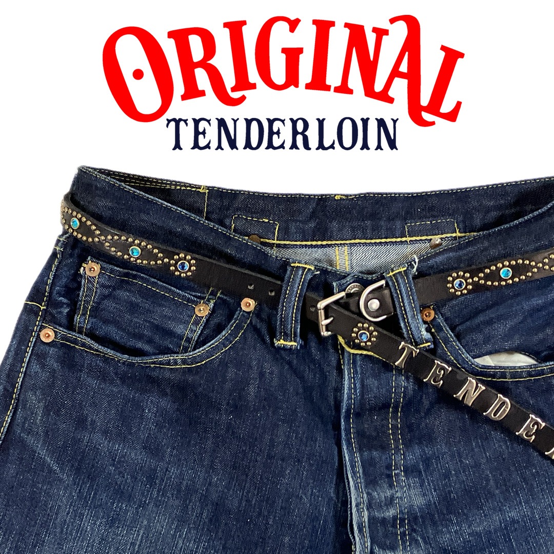 TENDERLOIN Super Narrow STUDS BELT BLACK BLUE STONE | OTHER