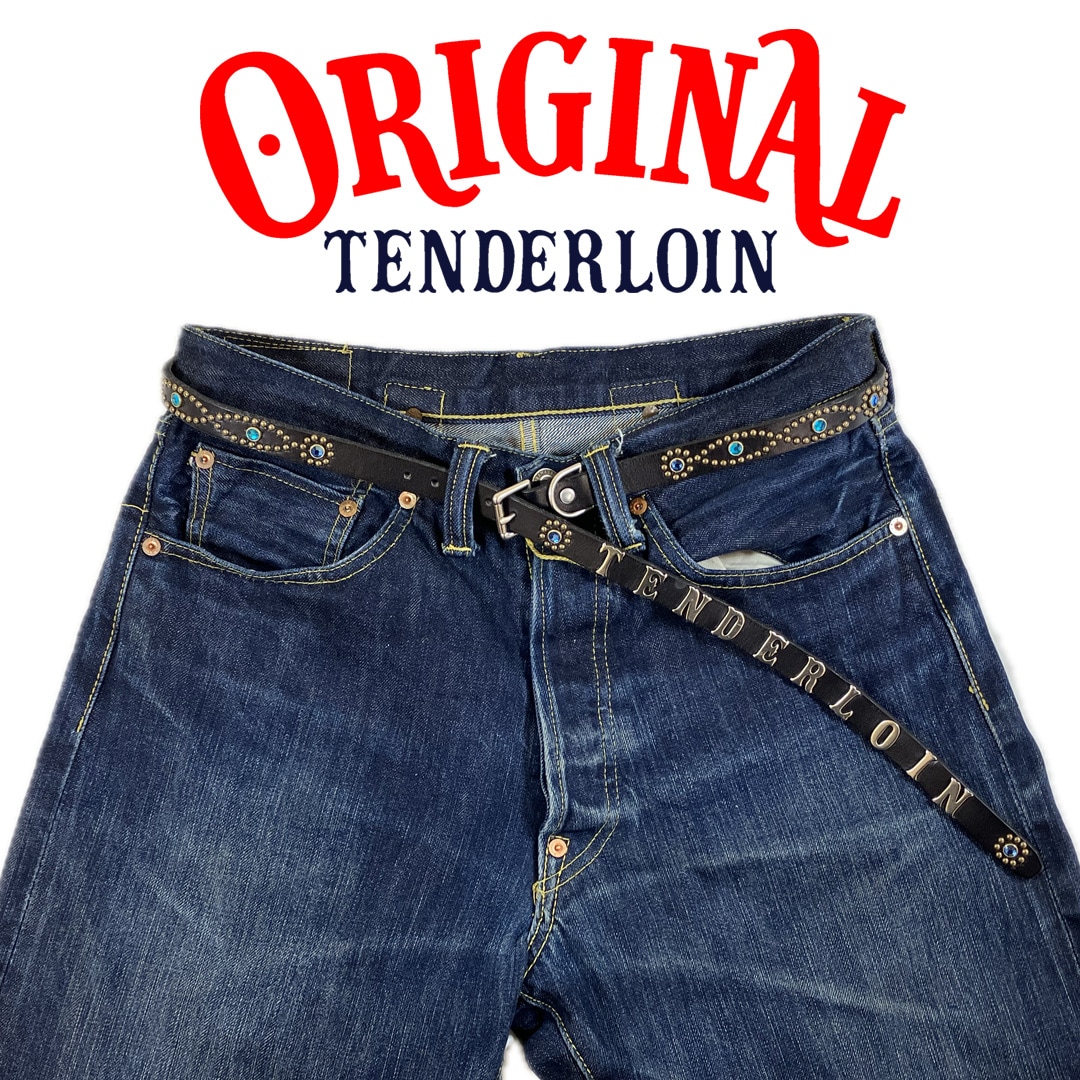 TENDERLOIN Super Narrow STUDS BELT BLACK BLUE STONE | OTHER