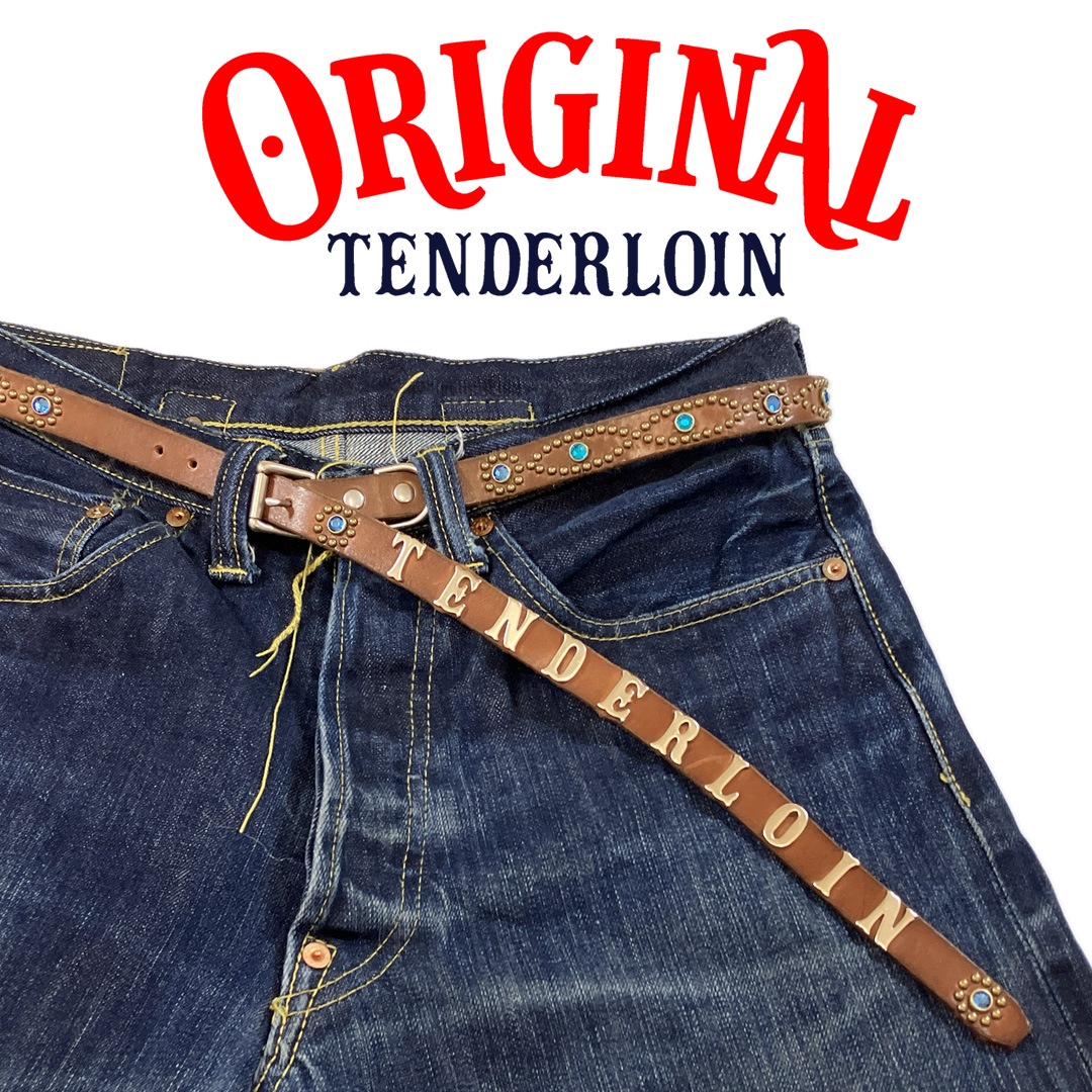 現TENDERLOIN Narrow STUDS BELT 34 キャメル新品 TENDERLOIN Super Narrow STUDS BELT CAMEL BLUE STONE | OTHER