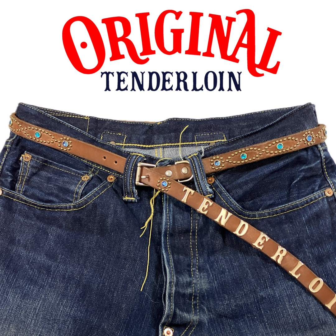 TENDERLOIN Super Narrow STUDS BELT CAMEL BLUE STONE | OTHER
