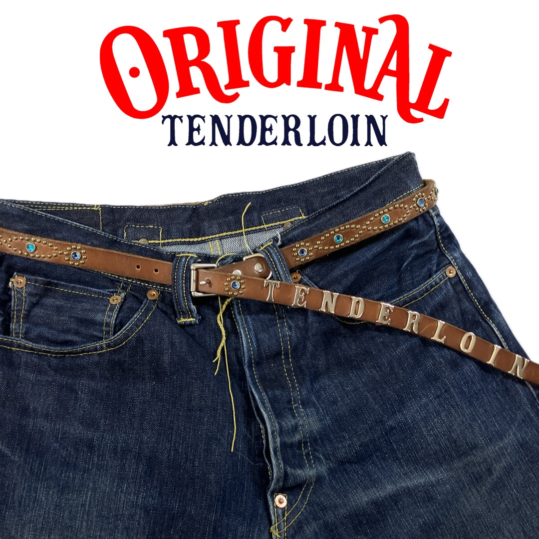 TENDERLOIN Super Narrow STUDS BELT CAMEL BLUE STONE | OTHER