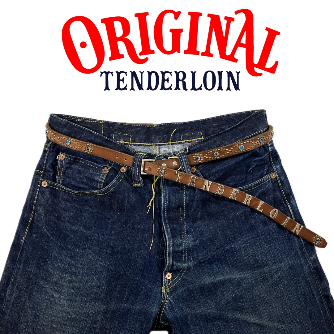 TENDERLOIN Super Narrow STUDS BELT CAMEL BLUE STONE | OTHER